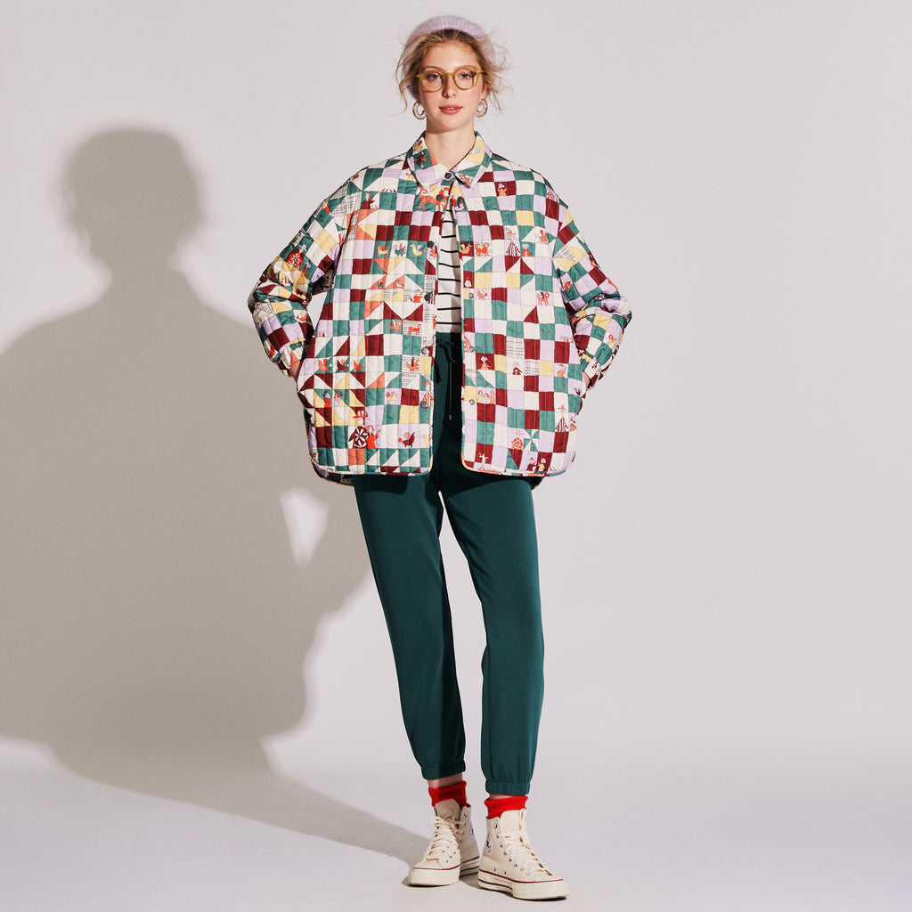 A LIFE QUADRATIC  - QUILTED BOXY JACKET