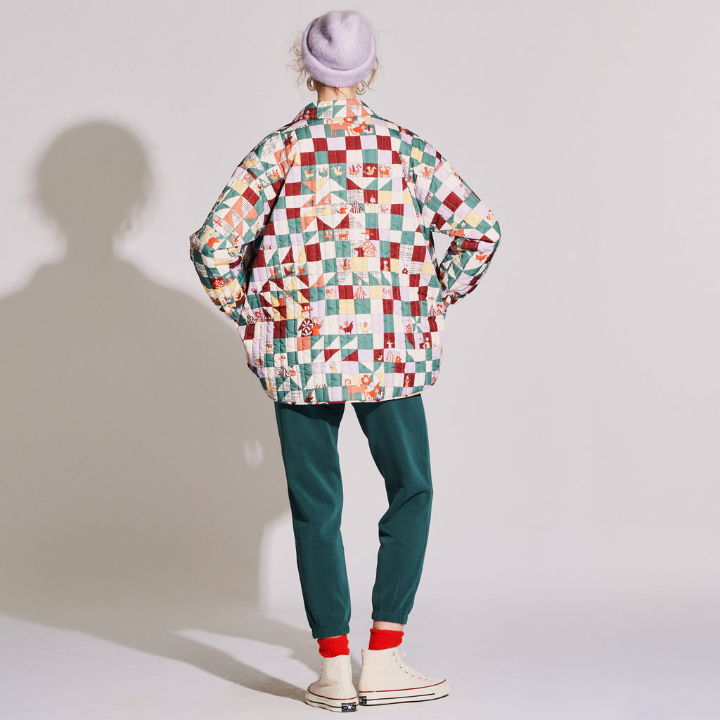 A LIFE QUADRATIC  - QUILTED BOXY JACKET